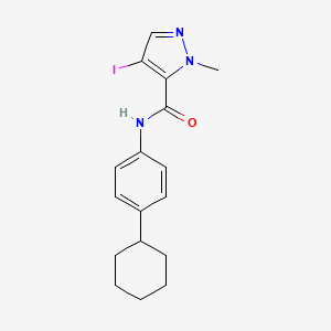 molecular formula C17H20IN3O B5469235 N-(4-cyclohexylphenyl)-4-iodo-1-methyl-1H-pyrazole-5-carboxamide 