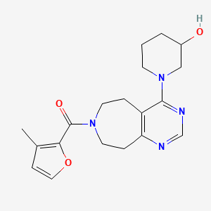 molecular formula C19H24N4O3 B5469239 1-[7-(3-methyl-2-furoyl)-6,7,8,9-tetrahydro-5H-pyrimido[4,5-d]azepin-4-yl]piperidin-3-ol 