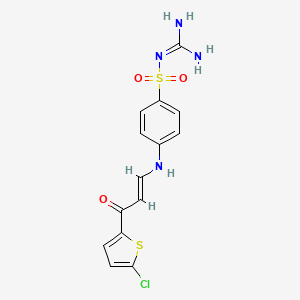 2-[4-[[(E)-3-(5-chlorothiophen-2-yl)-3-oxoprop-1-enyl]amino]phenyl]sulfonylguanidine