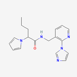 N-{[2-(1H-imidazol-1-yl)pyridin-3-yl]methyl}-2-(1H-pyrrol-1-yl)pentanamide