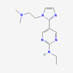 molecular formula C13H20N6 B5469302 5-{1-[2-(dimethylamino)ethyl]-1H-imidazol-2-yl}-N-ethylpyrimidin-2-amine 