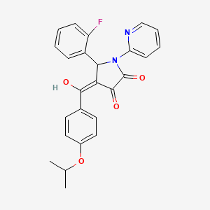 molecular formula C25H21FN2O4 B5469307 5-(2-fluorophenyl)-3-hydroxy-4-(4-isopropoxybenzoyl)-1-(2-pyridinyl)-1,5-dihydro-2H-pyrrol-2-one 