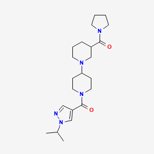 molecular formula C22H35N5O2 B5469334 1'-[(1-isopropyl-1H-pyrazol-4-yl)carbonyl]-3-(pyrrolidin-1-ylcarbonyl)-1,4'-bipiperidine 