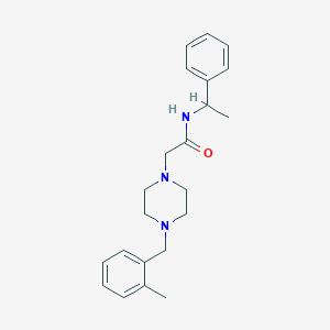 molecular formula C22H29N3O B5469335 2-[4-(2-methylbenzyl)piperazin-1-yl]-N-(1-phenylethyl)acetamide 