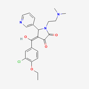 (4E)-4-[(3-chloro-4-ethoxyphenyl)-hydroxymethylidene]-1-[2-(dimethylamino)ethyl]-5-pyridin-3-ylpyrrolidine-2,3-dione