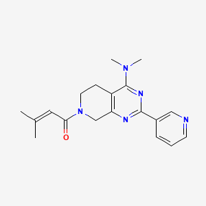 molecular formula C19H23N5O B5469387 N,N-dimethyl-7-(3-methylbut-2-enoyl)-2-pyridin-3-yl-5,6,7,8-tetrahydropyrido[3,4-d]pyrimidin-4-amine 