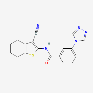 molecular formula C18H15N5OS B5469430 N-(3-cyano-4,5,6,7-tetrahydro-1-benzothiophen-2-yl)-3-(1,2,4-triazol-4-yl)benzamide 