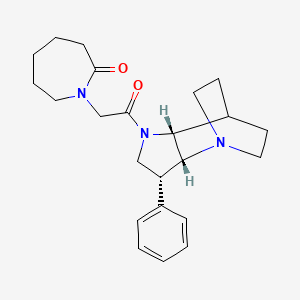 molecular formula C23H31N3O2 B5469456 1-[2-oxo-2-[(2R,3R,6R)-3-phenyl-1,5-diazatricyclo[5.2.2.02,6]undecan-5-yl]ethyl]azepan-2-one 