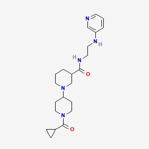 molecular formula C22H33N5O2 B5469466 1'-(cyclopropylcarbonyl)-N-[2-(pyridin-3-ylamino)ethyl]-1,4'-bipiperidine-3-carboxamide 