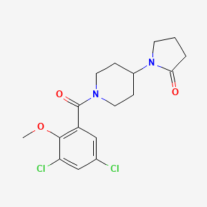 molecular formula C17H20Cl2N2O3 B5469506 1-[1-(3,5-dichloro-2-methoxybenzoyl)piperidin-4-yl]pyrrolidin-2-one 