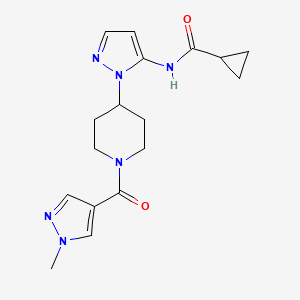 N-(1-{1-[(1-methyl-1H-pyrazol-4-yl)carbonyl]piperidin-4-yl}-1H-pyrazol-5-yl)cyclopropanecarboxamide