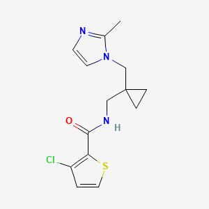 molecular formula C14H16ClN3OS B5469549 3-chloro-N-({1-[(2-methyl-1H-imidazol-1-yl)methyl]cyclopropyl}methyl)thiophene-2-carboxamide 