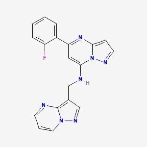 5-(2-fluorophenyl)-N-(pyrazolo[1,5-a]pyrimidin-3-ylmethyl)pyrazolo[1,5-a]pyrimidin-7-amine