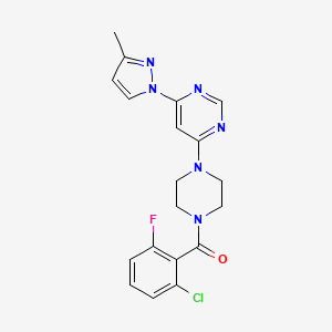 4-[4-(2-chloro-6-fluorobenzoyl)-1-piperazinyl]-6-(3-methyl-1H-pyrazol-1-yl)pyrimidine