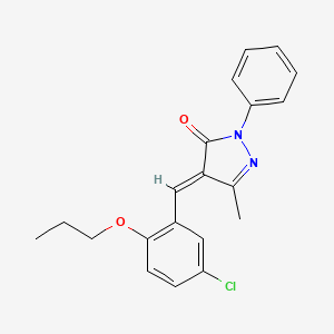 molecular formula C20H19ClN2O2 B5469611 4-(5-chloro-2-propoxybenzylidene)-5-methyl-2-phenyl-2,4-dihydro-3H-pyrazol-3-one 