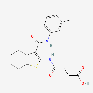 molecular formula C20H22N2O4S B5469644 4-[(3-{[(3-methylphenyl)amino]carbonyl}-4,5,6,7-tetrahydro-1-benzothien-2-yl)amino]-4-oxobutanoic acid 