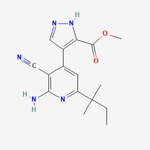 molecular formula C16H19N5O2 B5469676 methyl 4-[2-amino-3-cyano-6-(1,1-dimethylpropyl)pyridin-4-yl]-1H-pyrazole-3-carboxylate 