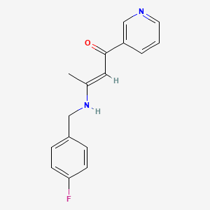 molecular formula C16H15FN2O B5469712 (E)-3-[(4-fluorophenyl)methylamino]-1-pyridin-3-ylbut-2-en-1-one 