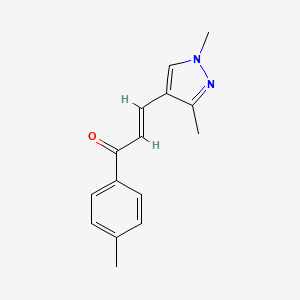 molecular formula C15H16N2O B5469724 (E)-3-(1,3-DIMETHYL-1H-PYRAZOL-4-YL)-1-(4-METHYLPHENYL)-2-PROPEN-1-ONE 