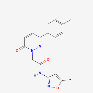 molecular formula C18H18N4O3 B5469739 2-[3-(4-ethylphenyl)-6-oxopyridazin-1(6H)-yl]-N-(5-methylisoxazol-3-yl)acetamide 