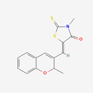 molecular formula C15H13NO2S2 B5469756 3-ME-5-((2-METHYL-2H-CHROMEN-3-YL)METHYLENE)-2-THIOXO-1,3-THIAZOLIDIN-4-ONE 