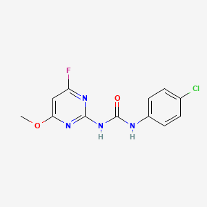 molecular formula C12H10ClFN4O2 B5469759 N-(4-chlorophenyl)-N'-(4-fluoro-6-methoxy-2-pyrimidinyl)urea 