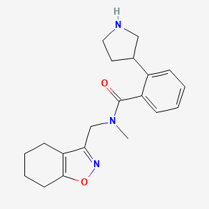 molecular formula C20H25N3O2 B5469780 N-methyl-2-(3-pyrrolidinyl)-N-(4,5,6,7-tetrahydro-1,2-benzisoxazol-3-ylmethyl)benzamide hydrochloride 