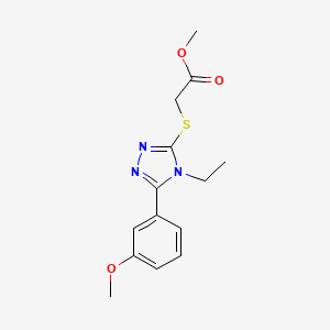 molecular formula C14H17N3O3S B5469786 methyl {[4-ethyl-5-(3-methoxyphenyl)-4H-1,2,4-triazol-3-yl]thio}acetate 