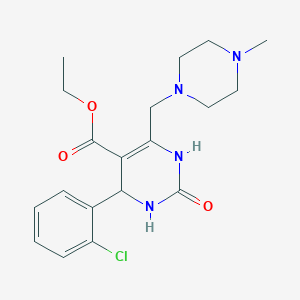 molecular formula C19H25ClN4O3 B5469802 Ethyl 4-(2-chlorophenyl)-6-[(4-methylpiperazin-1-yl)methyl]-2-oxo-1,2,3,4-tetrahydropyrimidine-5-carboxylate 