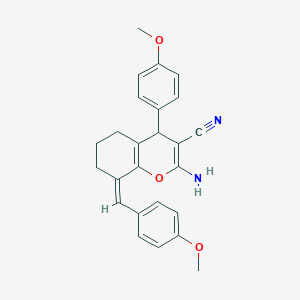 molecular formula C25H24N2O3 B5469803 2-amino-8-(4-methoxybenzylidene)-4-(4-methoxyphenyl)-5,6,7,8-tetrahydro-4H-chromene-3-carbonitrile 