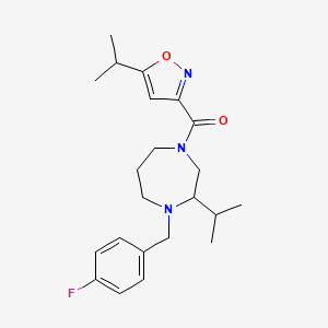 molecular formula C22H30FN3O2 B5469824 1-(4-fluorobenzyl)-2-isopropyl-4-[(5-isopropyl-3-isoxazolyl)carbonyl]-1,4-diazepane 