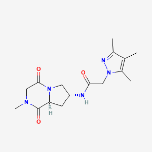 N-[(7R,8aS)-2-methyl-1,4-dioxooctahydropyrrolo[1,2-a]pyrazin-7-yl]-2-(3,4,5-trimethyl-1H-pyrazol-1-yl)acetamide