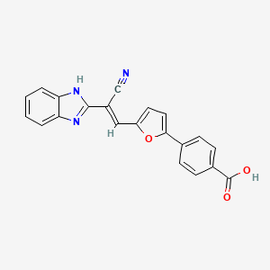 molecular formula C21H13N3O3 B5469848 4-{5-[(1E)-2-(1H-1,3-BENZODIAZOL-2-YL)-2-CYANOETH-1-EN-1-YL]FURAN-2-YL}BENZOIC ACID 