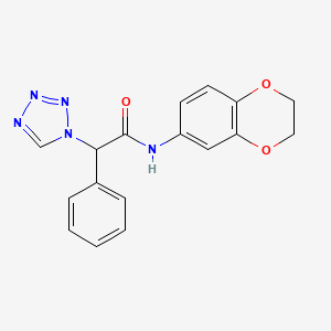 molecular formula C17H15N5O3 B5469864 N-(2,3-dihydro-1,4-benzodioxin-6-yl)-2-phenyl-2-(1H-tetrazol-1-yl)acetamide 