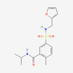 molecular formula C16H20N2O4S B5469913 5-{[(FURAN-2-YL)METHYL]SULFAMOYL}-2-METHYL-N-(PROPAN-2-YL)BENZAMIDE 