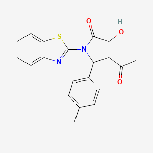 molecular formula C20H16N2O3S B5469953 4-acetyl-1-(1,3-benzothiazol-2-yl)-3-hydroxy-5-(4-methylphenyl)-1,5-dihydro-2H-pyrrol-2-one 