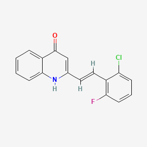 molecular formula C17H11ClFNO B5469958 2-[2-(2-chloro-6-fluorophenyl)vinyl]-4-quinolinol 