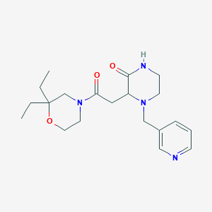 molecular formula C20H30N4O3 B5469983 3-[2-(2,2-diethyl-4-morpholinyl)-2-oxoethyl]-4-(3-pyridinylmethyl)-2-piperazinone 