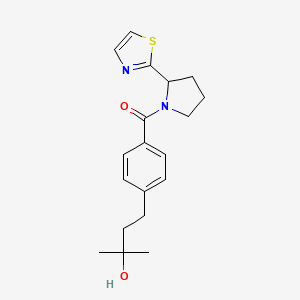 2-methyl-4-(4-{[2-(1,3-thiazol-2-yl)-1-pyrrolidinyl]carbonyl}phenyl)-2-butanol