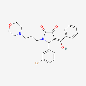 molecular formula C24H25BrN2O4 B5469998 4-BENZOYL-5-(3-BROMOPHENYL)-3-HYDROXY-1-[3-(MORPHOLIN-4-YL)PROPYL]-2,5-DIHYDRO-1H-PYRROL-2-ONE 