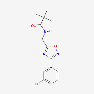 molecular formula C14H16ClN3O2 B5470006 N-{[3-(3-chlorophenyl)-1,2,4-oxadiazol-5-yl]methyl}-2,2-dimethylpropanamide 