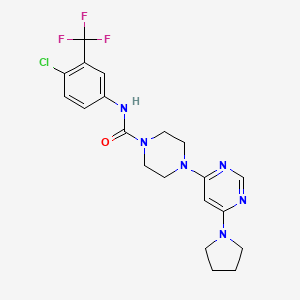 N-[4-chloro-3-(trifluoromethyl)phenyl]-4-[6-(1-pyrrolidinyl)-4-pyrimidinyl]-1-piperazinecarboxamide