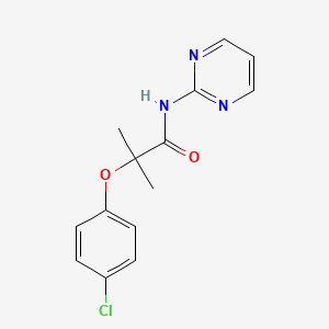 2-(4-chlorophenoxy)-2-methyl-N-(pyrimidin-2-yl)propanamide