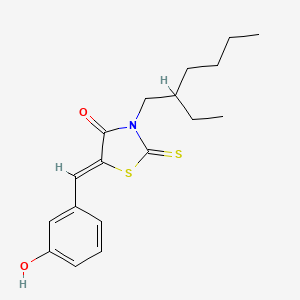 molecular formula C18H23NO2S2 B5470065 (5Z)-3-(2-ethylhexyl)-5-[(3-hydroxyphenyl)methylidene]-2-sulfanylidene-1,3-thiazolidin-4-one 