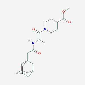 molecular formula C22H34N2O4 B5470067 methyl 1-[2-[[2-(1-adamantyl)acetyl]amino]propanoyl]piperidine-4-carboxylate 