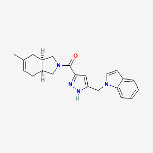 molecular formula C22H24N4O B5470070 1-[(3-{[(3aR*,7aS*)-5-methyl-1,3,3a,4,7,7a-hexahydro-2H-isoindol-2-yl]carbonyl}-1H-pyrazol-5-yl)methyl]-1H-indole 