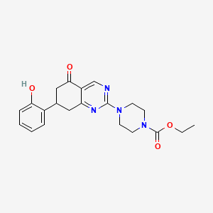 Ethyl 4-[7-(2-hydroxyphenyl)-5-oxo-5,6,7,8-tetrahydroquinazolin-2-yl]piperazine-1-carboxylate