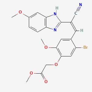 molecular formula C21H18BrN3O5 B5470124 methyl {5-bromo-4-[(Z)-2-cyano-2-(5-methoxy-1H-benzimidazol-2-yl)ethenyl]-2-methoxyphenoxy}acetate 