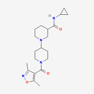 molecular formula C20H30N4O3 B5470131 N-cyclopropyl-1'-[(3,5-dimethylisoxazol-4-yl)carbonyl]-1,4'-bipiperidine-3-carboxamide 