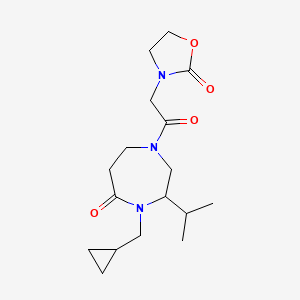 4-(cyclopropylmethyl)-3-isopropyl-1-[(2-oxo-1,3-oxazolidin-3-yl)acetyl]-1,4-diazepan-5-one